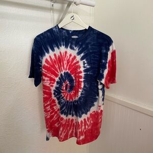 Red white and blue tie die